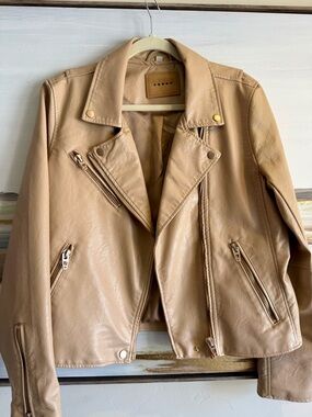 Anthropologie BLANK NYC Vegan Leather Moto Jacket, size L
